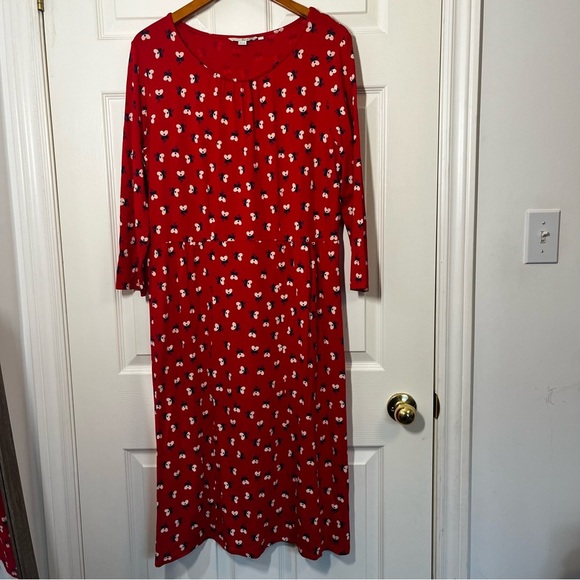 Boden Dresses & Skirts - BODEN Red Floral Women's Jersey Knit Dress Size 16L